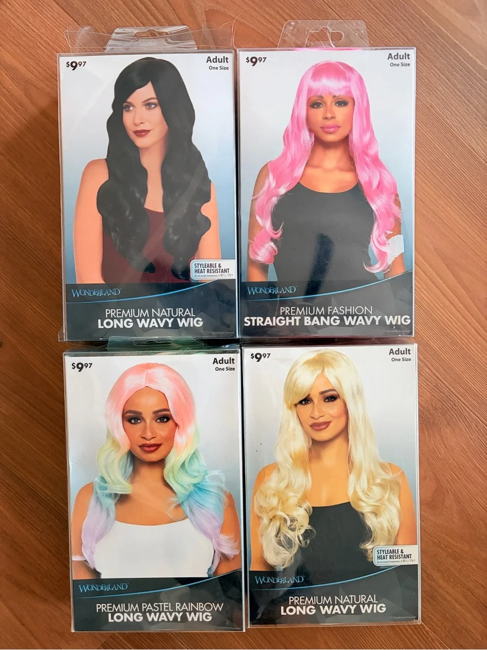 4 Wonderland Premium Natural Long Wavy Wigs